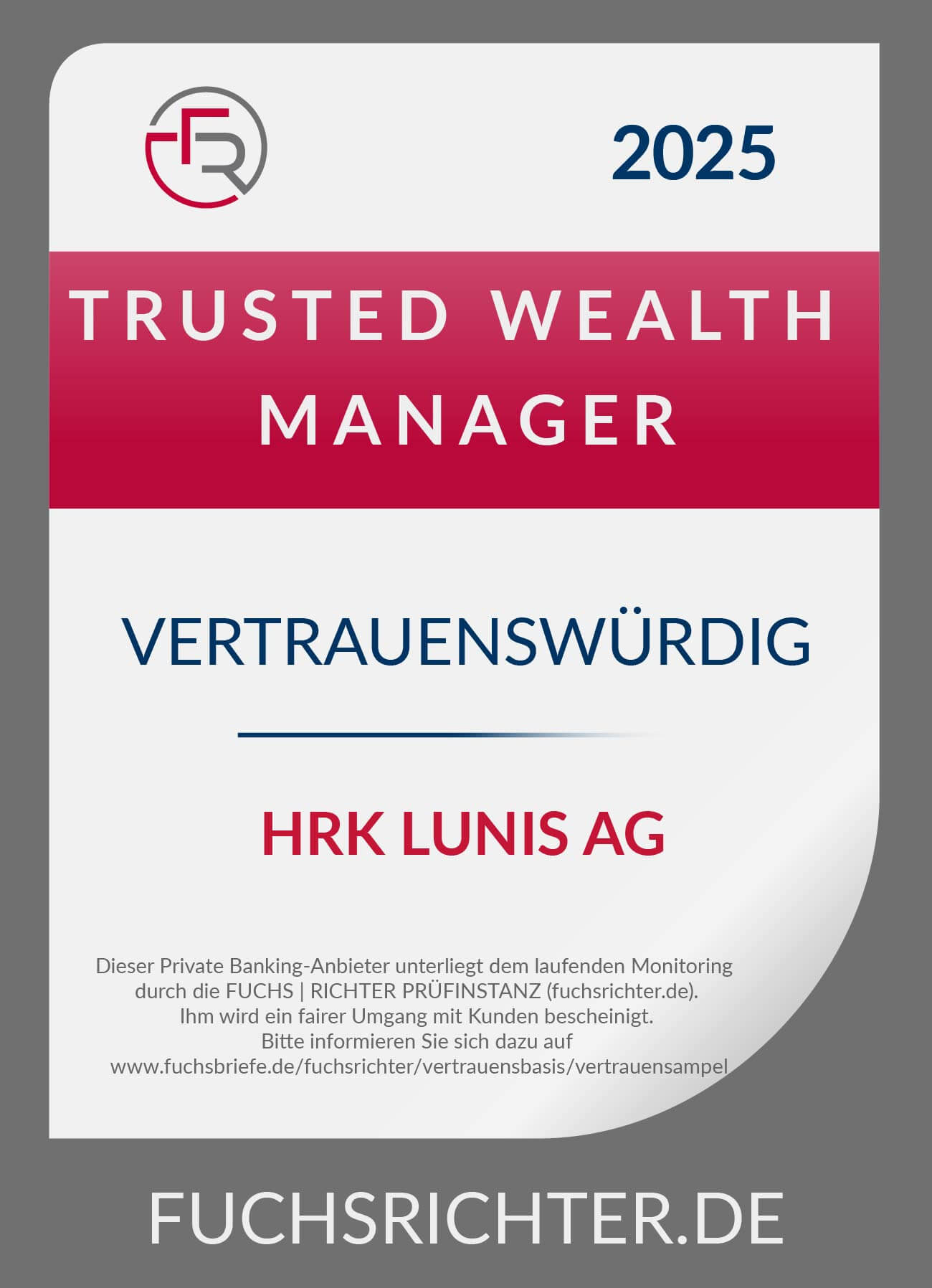 Auszeichnung: Trusted Wealth Manager 2025